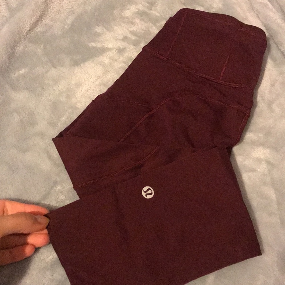 Lululemon Cropped Ankle Leggings Burgundy